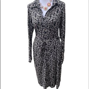 Inc‎ international concepts  medium petite shirt Long dress 100% Silk Belted Y2K